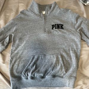 PINK/Victoria Secret grey 3/4 Zip Pullover